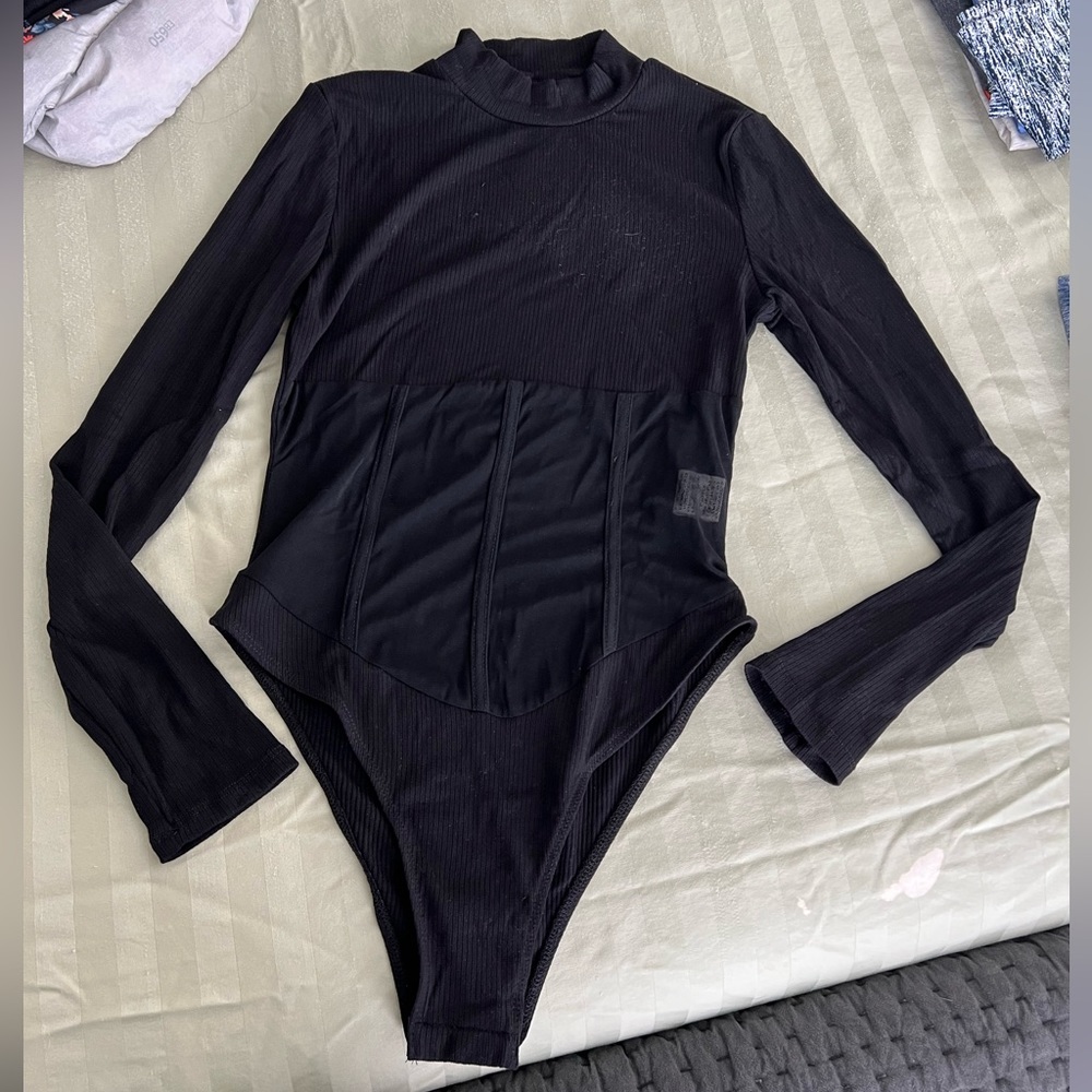Black see through/sheer body suit, SHEIN, small